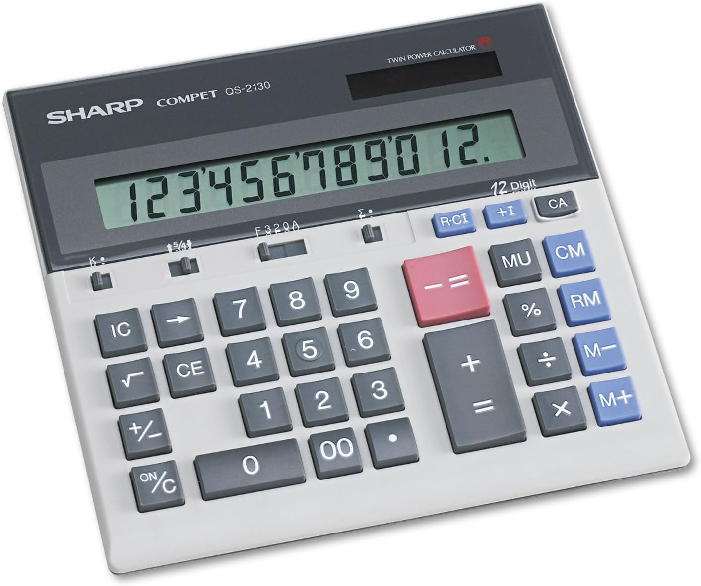 Sharp QS-2130 Commercial Desktop Calculator with Kickstand
