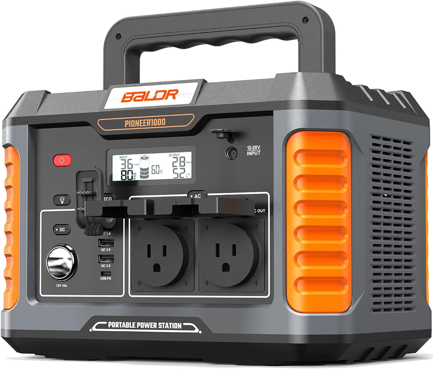 BALDR 1000W Portable Solar Generator for Camping and Backup
