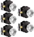 Clear Octagonal Diamond Glass Door Knobs 5 Pack - Privacy Locksets