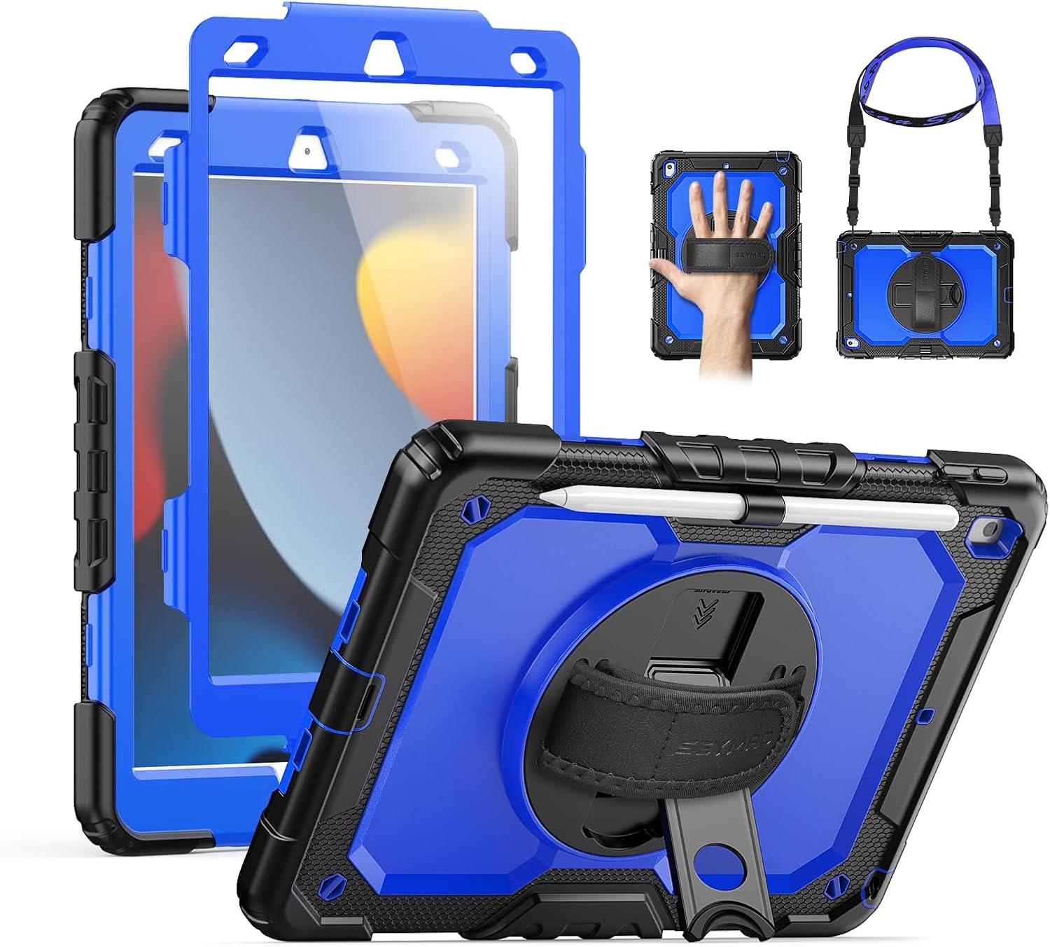 SEYMAC iPad 10.2 Case - Heavy Duty Protection with Stand