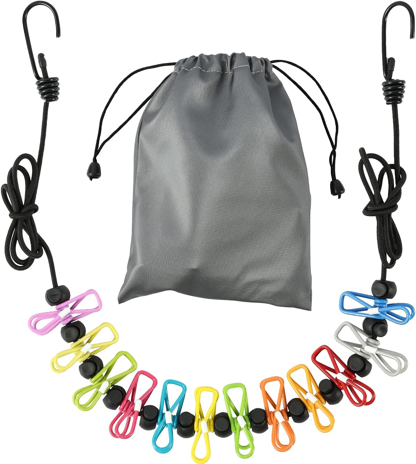 HONGYUTAI Retractable Clothesline: 12 Clips for Drying On-The-Go