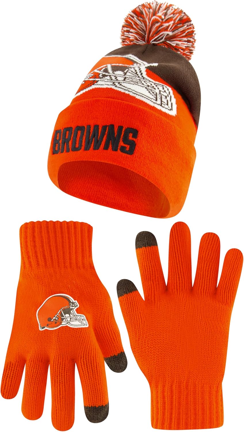 Ultra Game NFL Official Super Soft Winter Beanie and Gloves