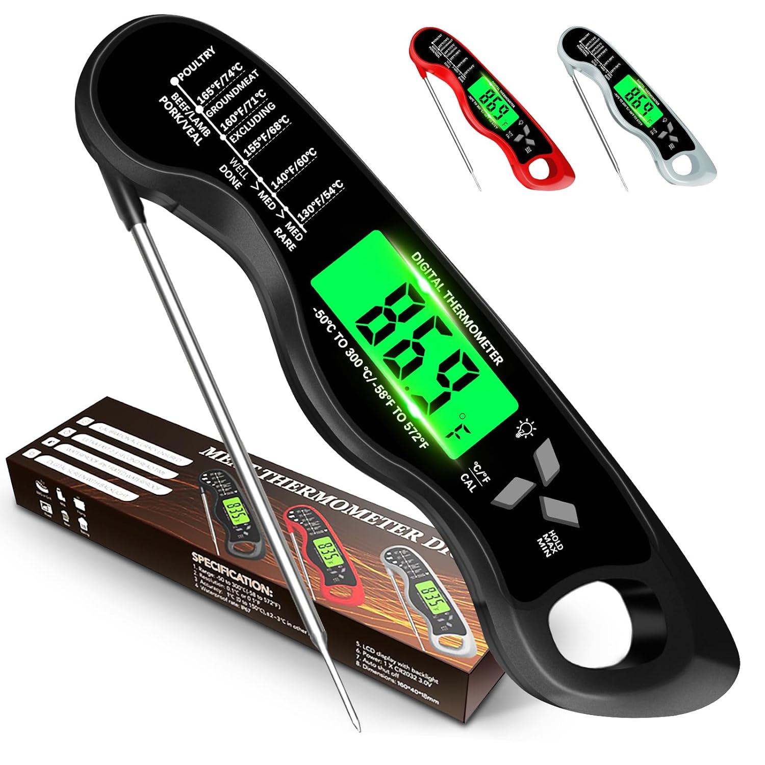 Waterproof Digital Meat Thermometer - Accurate & Versatile