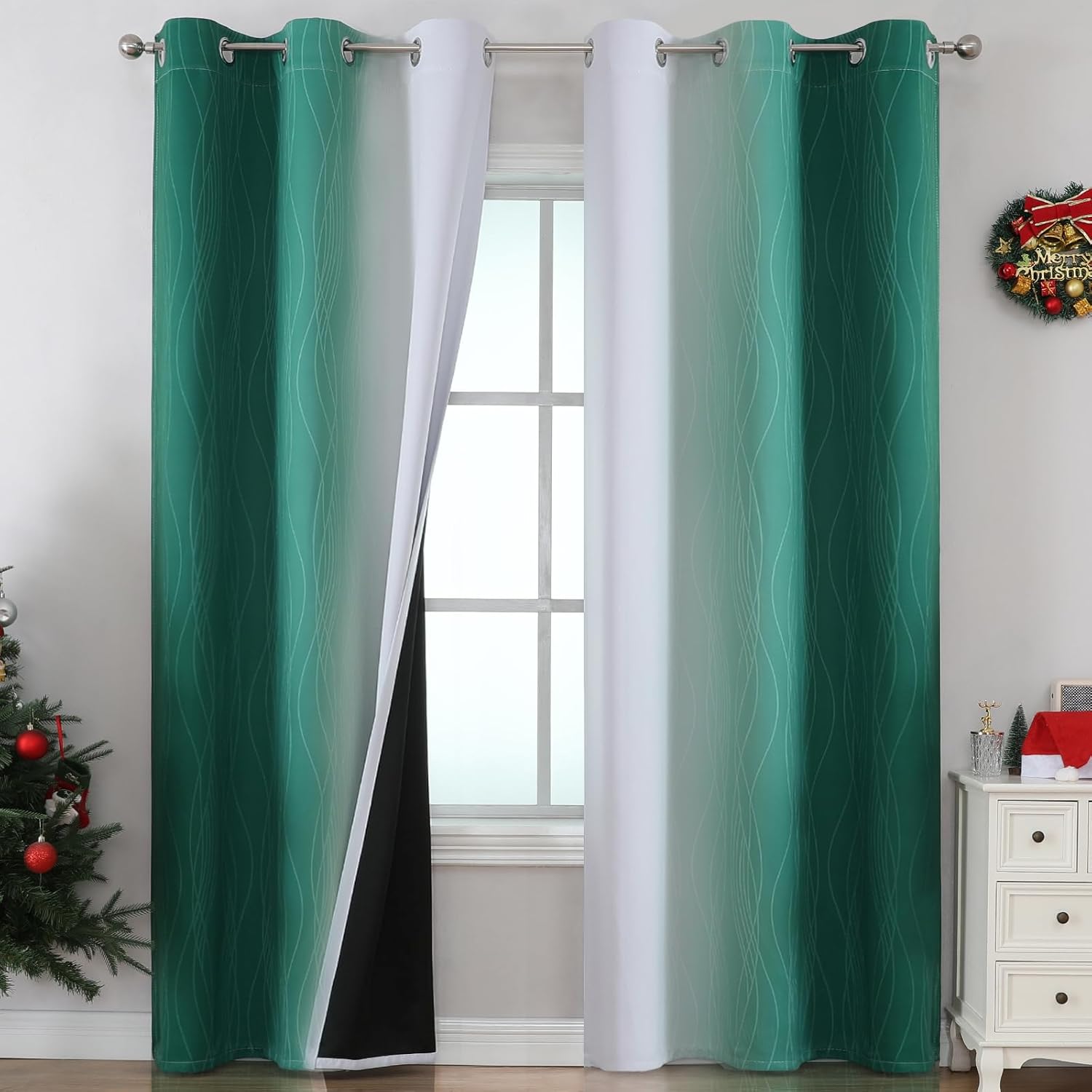 Ombre Blackout Curtains for Living Room and Bedroom, 42Wx84L