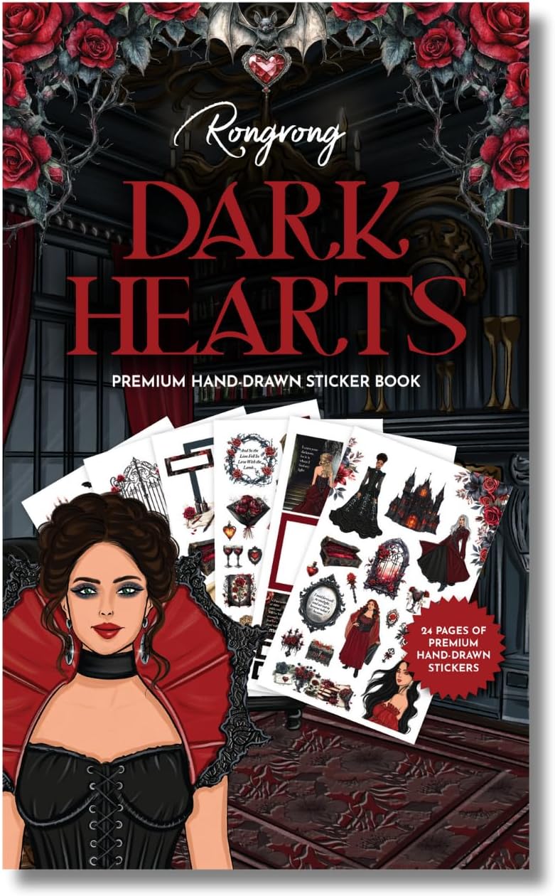 Rongrong Dark Hearts Halloween Planner Sticker Book for Spooky Fun