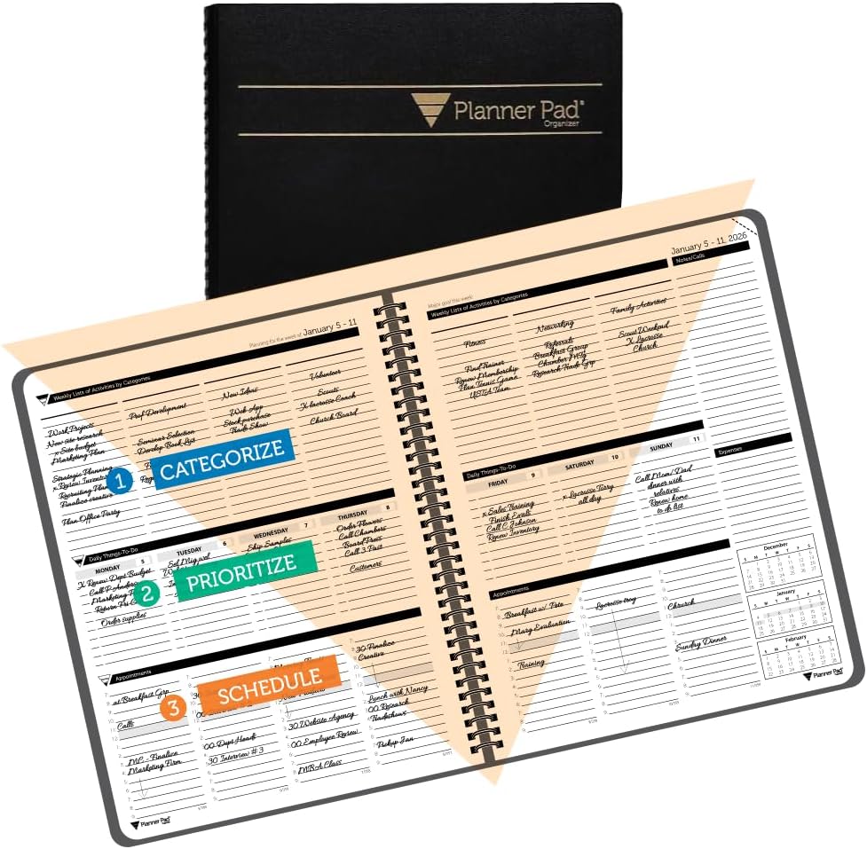 Planner Pad Spiral Bound 2026 Calendar Year Organizer Review