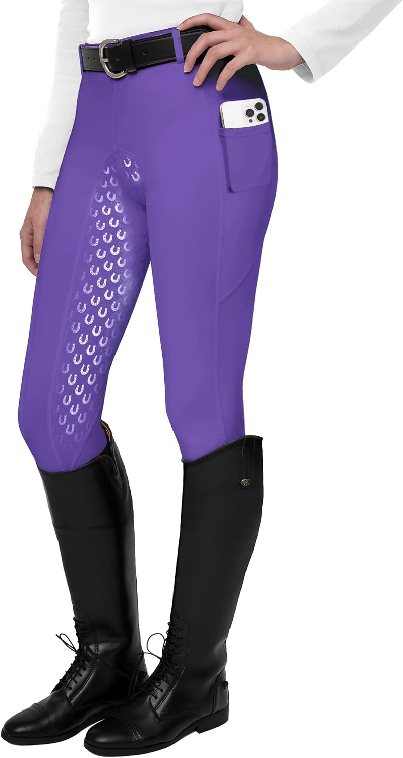 FitsT4 Sports Women's Full Seat Riding Tights with Grip