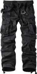 Men's Camo Cargo Work Pants Cotton Tactical Ripstop - Durable Comfort