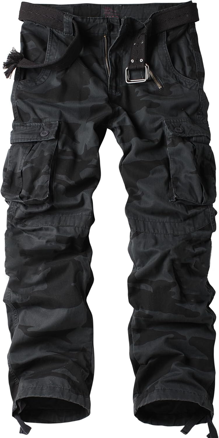 Men's Camo Cargo Work Pants for Tactical and Casual Use