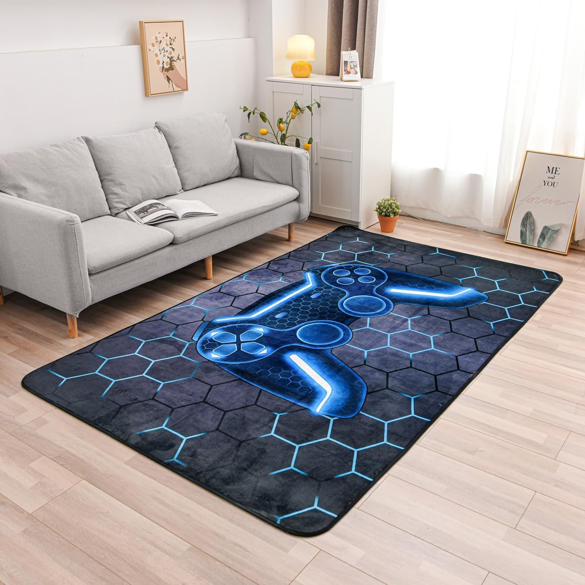Geometric Gamer Rug | NTBED | Gamer Decor Mat