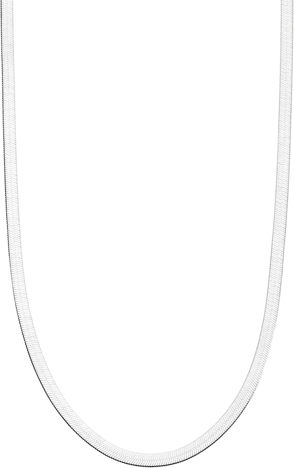 Miabella 3.5mm Flexible Flat Herringbone Chain Necklace for Women