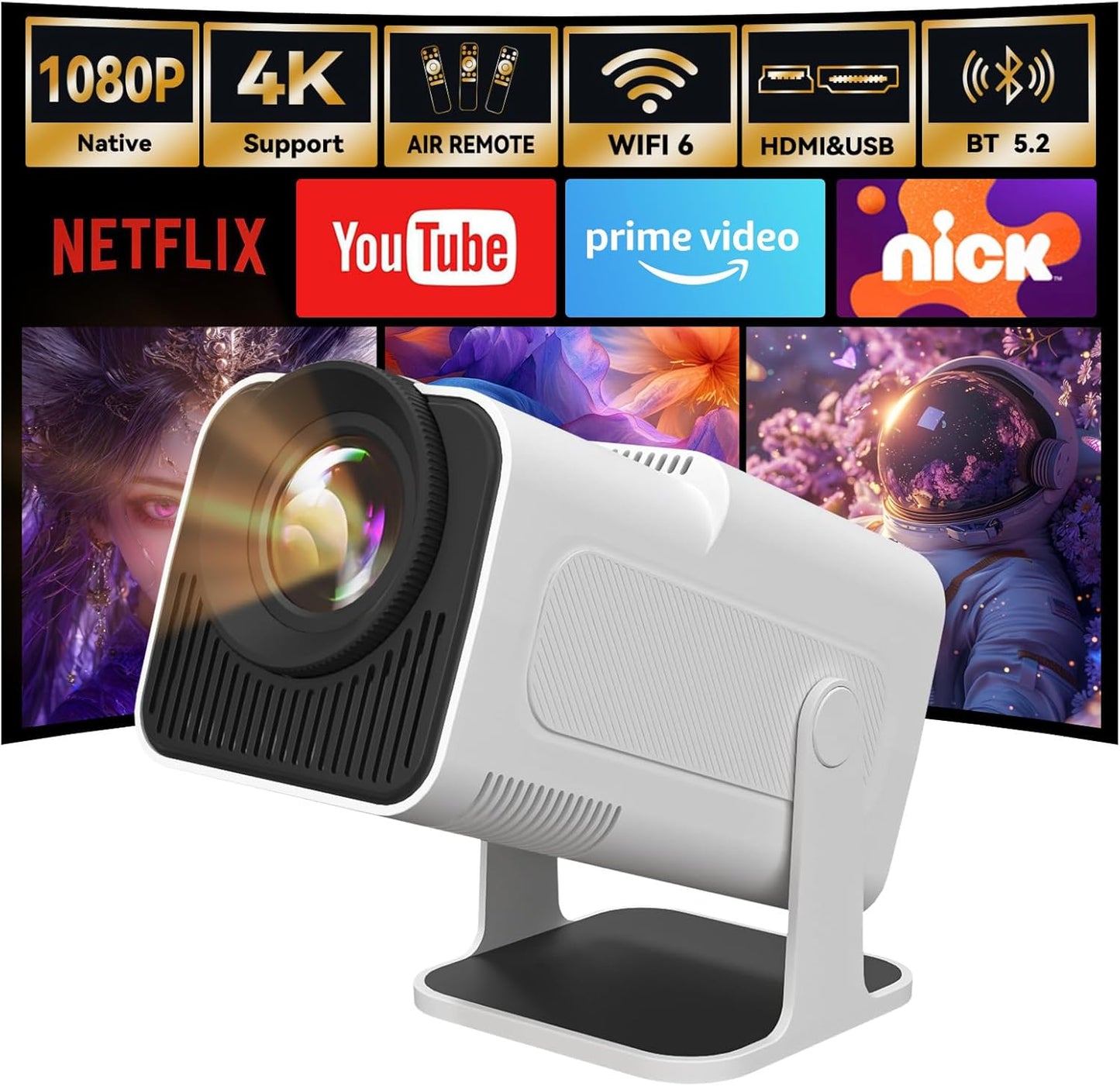 HY320 Mini Projector: Native 1080P Full HD & 4K Support