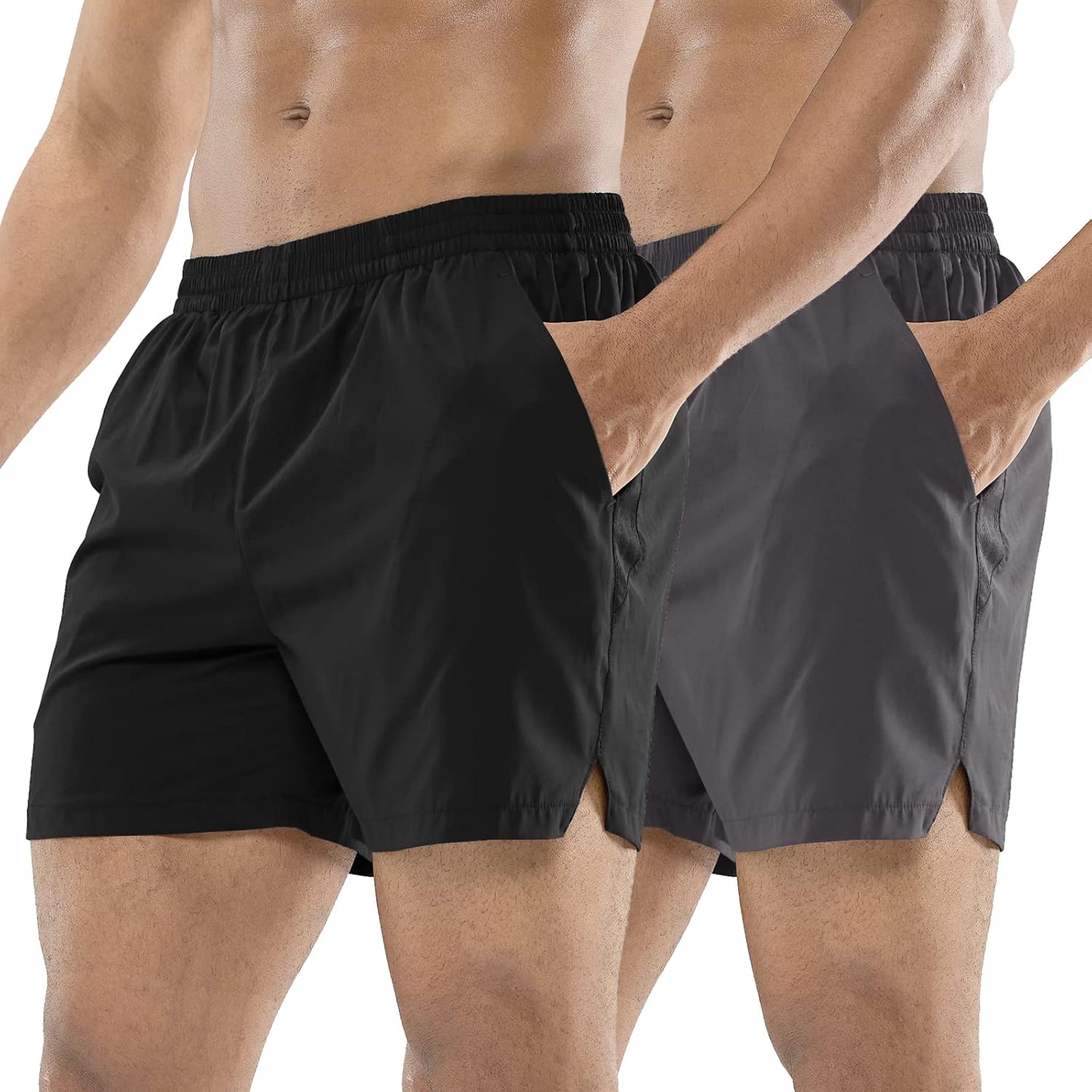 MIER Men's Workout Running Shorts Quick Dry Active 5 in Shorts