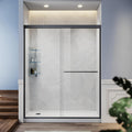 SUNNY SHOWER Frameless Double Sliding Glass Shower Door - Clear 72 in