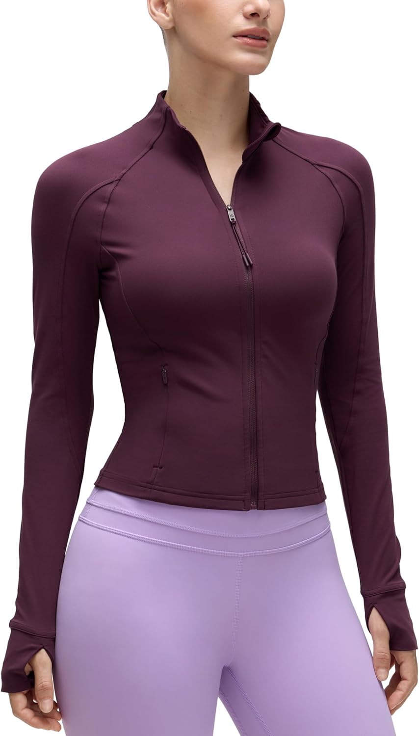 CRZ YOGA Butterluxe Womens Cropped Slim Fit Workout Jacket