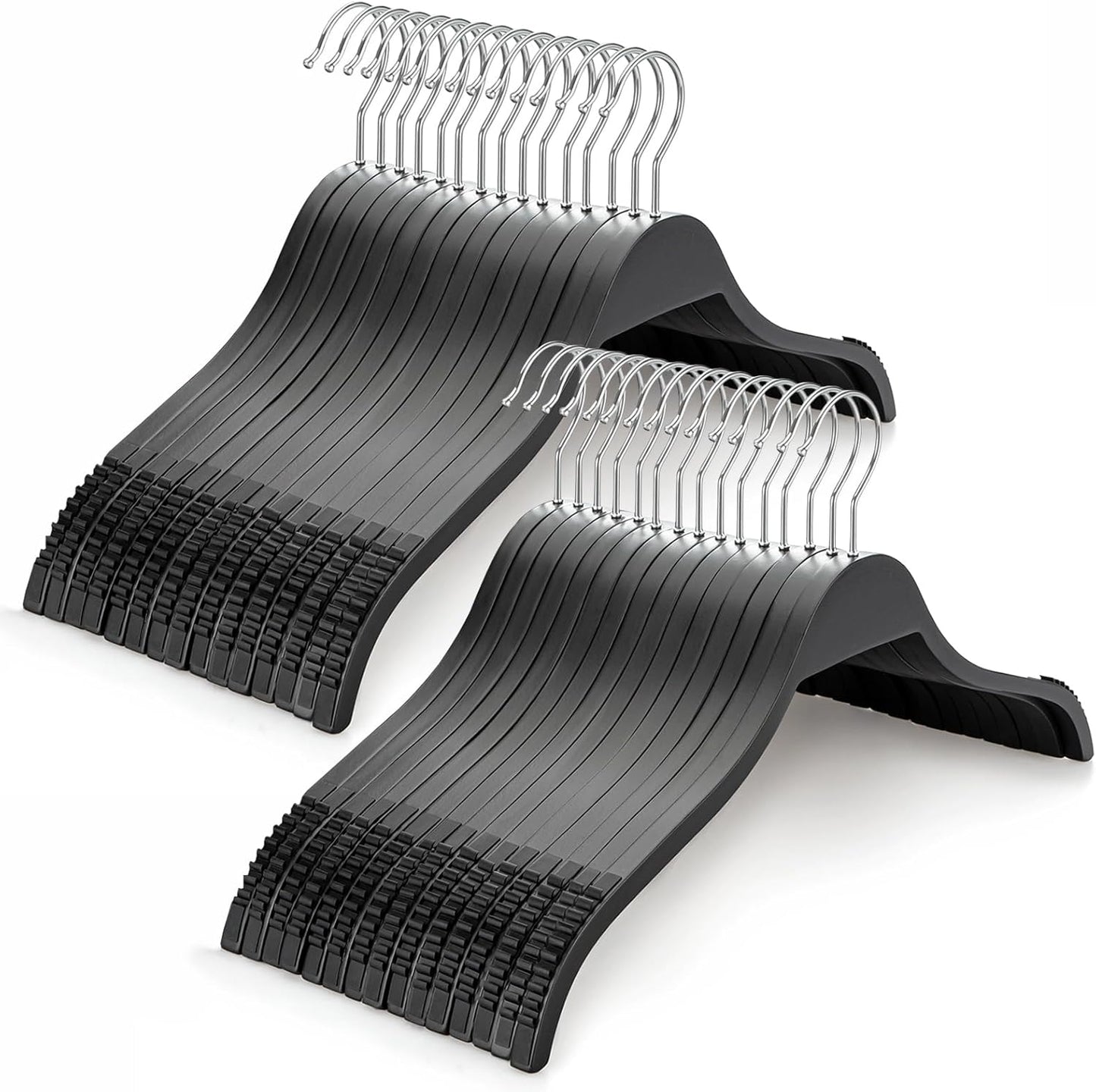 TOPIA HANGER Slim Wooden Hangers with Non-Slip Rubber Grips