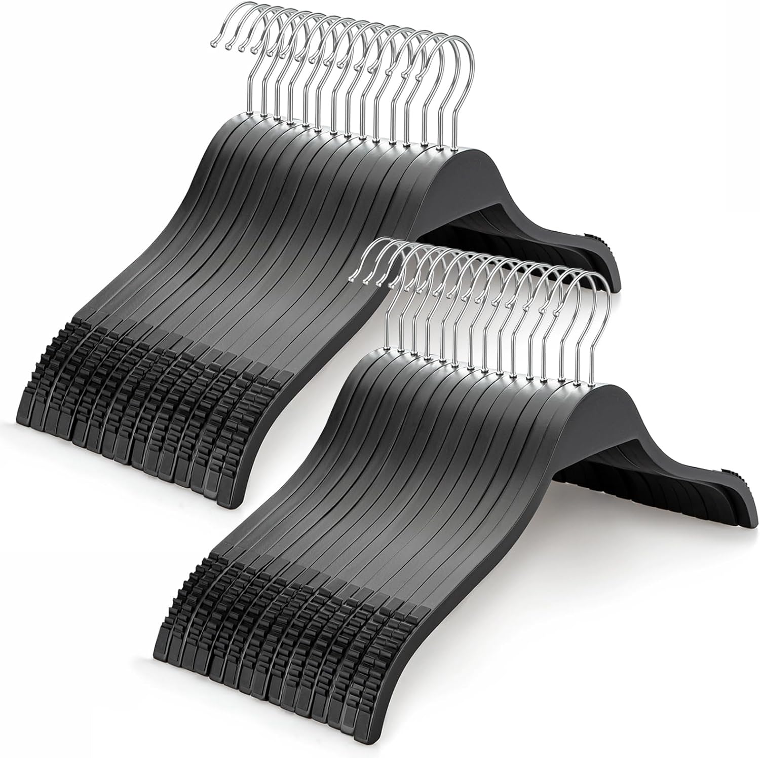 TOPIA HANGER Slim Wooden Hangers with Non-Slip Rubber Grips