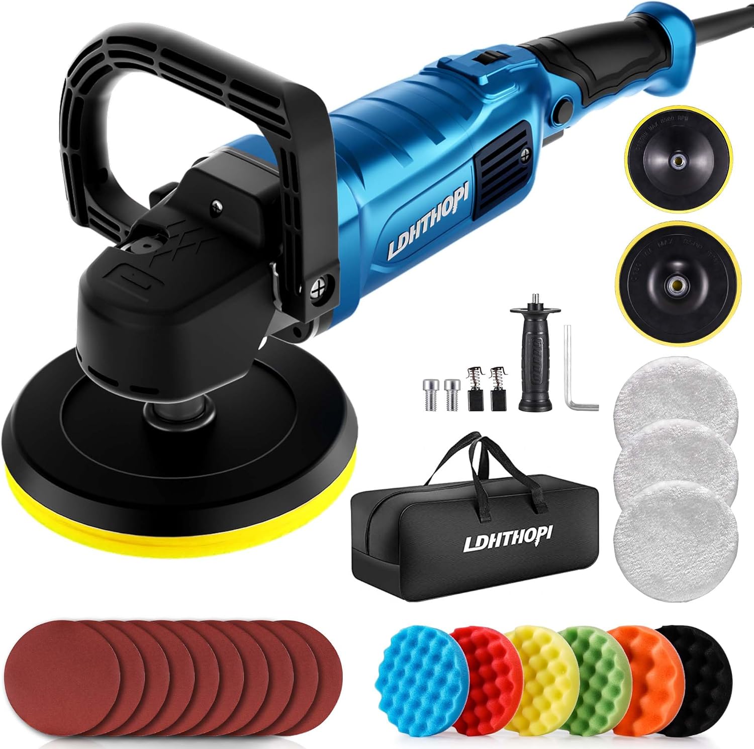 1800W 6 inch Rotary Buffer Polisher for Cars and Furniture