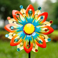 Solar Wind Spinners 60.63 in Outdoor Metal Stake - Color LED Garden