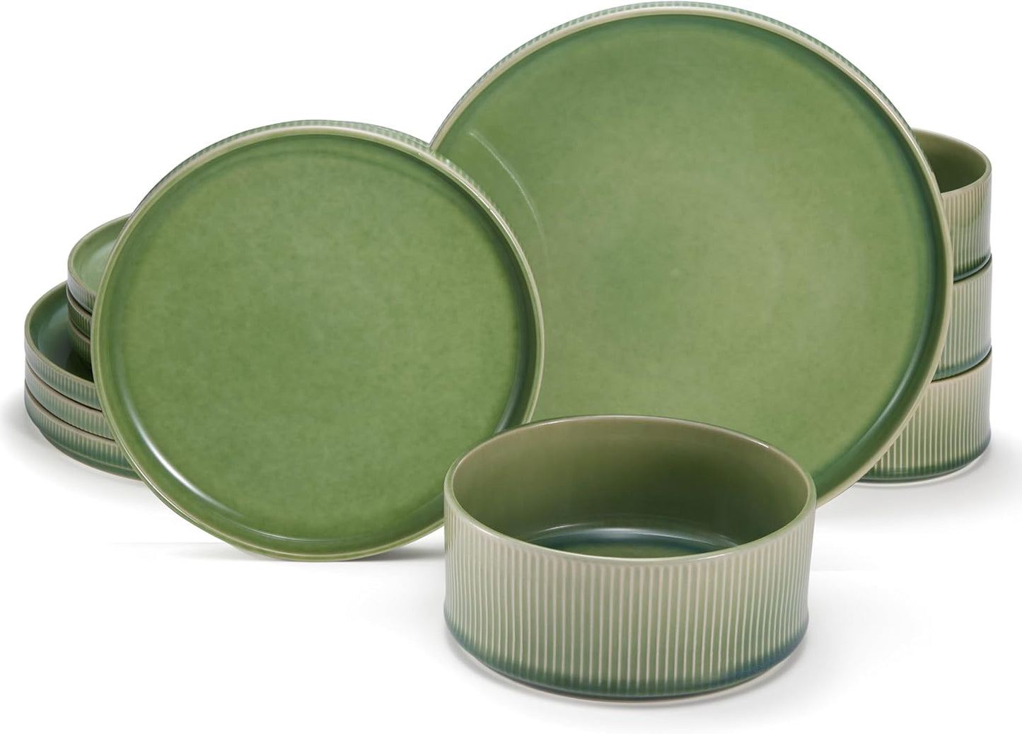 Ceramic Dinnerware Set with Ombre Reactive Glaze for 4
