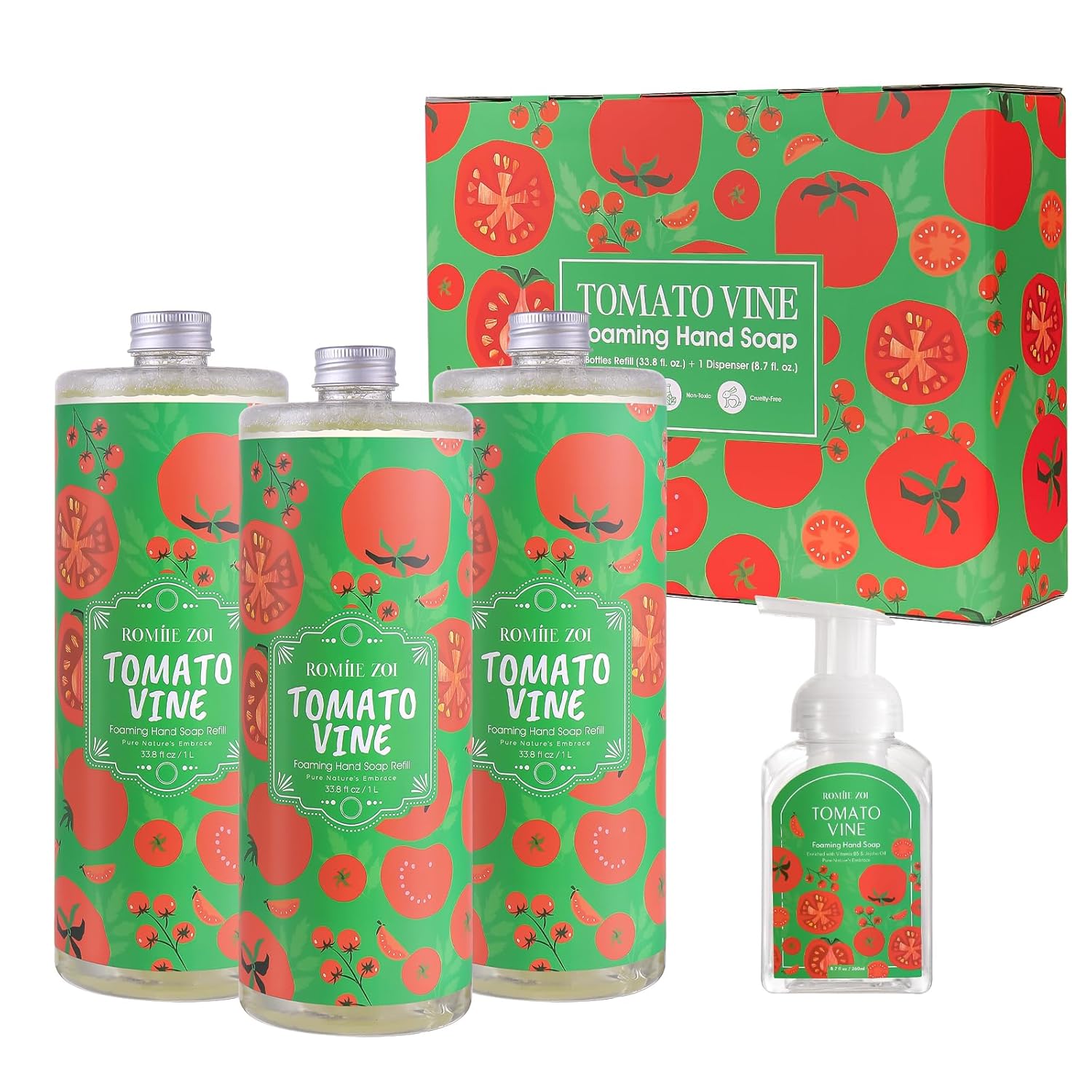 Foaming Hand Soap Refill Gift Set with Tomato Vine Scent