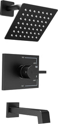 Black Shower Faucet Set with 6 Inch Matte Black Shower Head