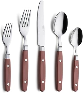 ANNOVA Silverware Set 20 Pieces Stainless Steel Retro Flatware