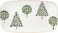 Evergreen Hors Doeuvres Tray - Porcelain Serving Tray with Gold Trim