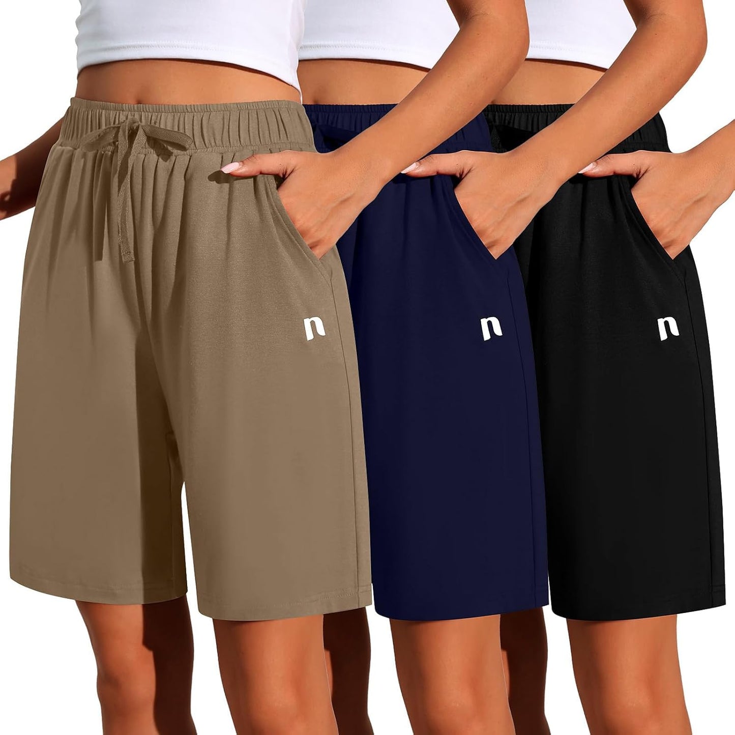 Neer Women's Quick Dry Bermuda Athletic Shorts with Pockets