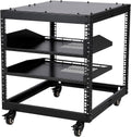 10U Open Network Cabinet Carbon Steel Server Rack - Height Adjustable