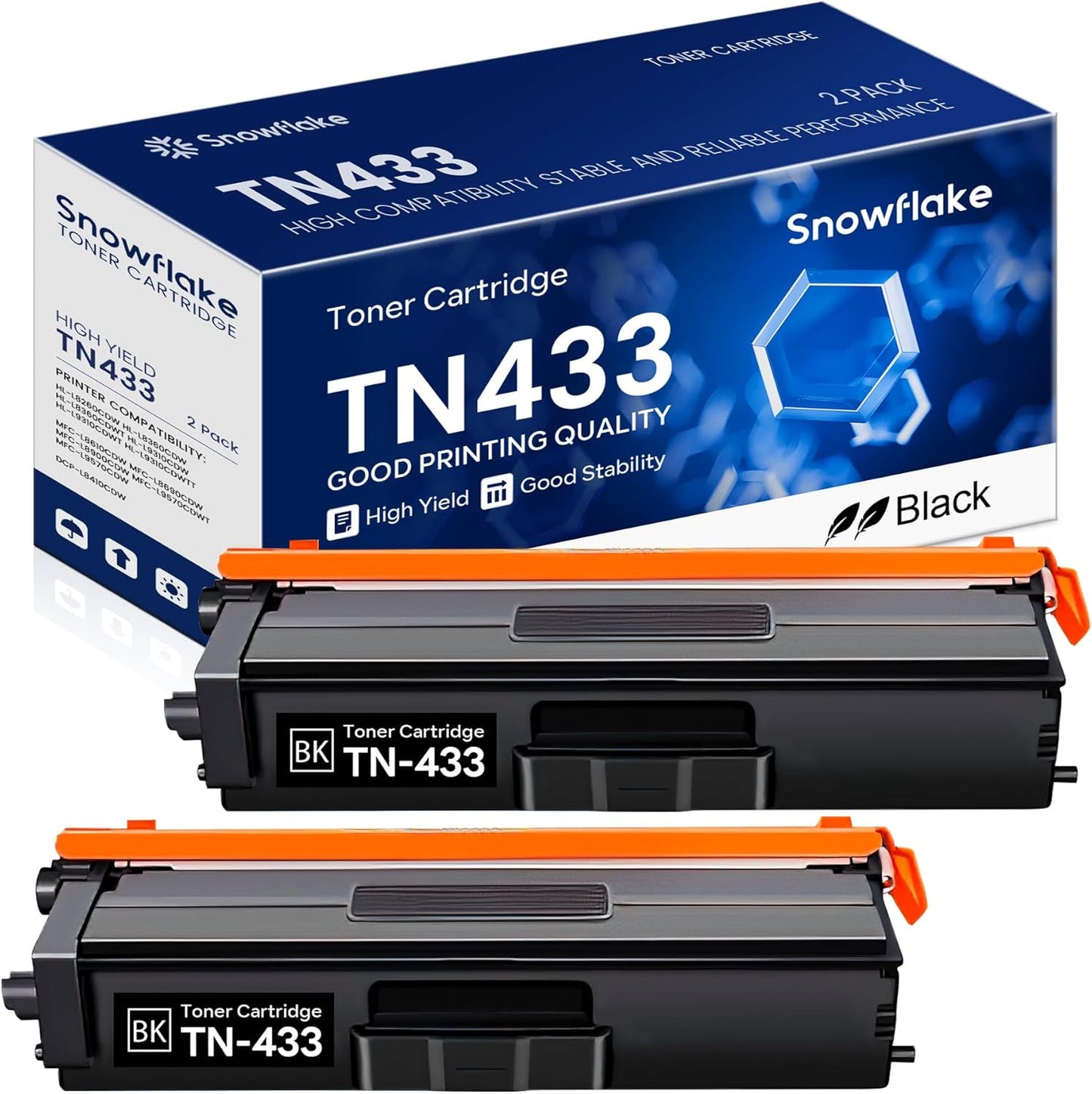 High Yield Black Toner Cartridge Compatible with Brother Printers