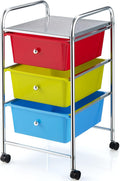 Giantex Rolling Cart with Drawers - Compact 3-Drawer Craft Organizer