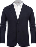 Men's Cardigan Shawl Collar Knit Blazer Jacket - Comfortable Tailored