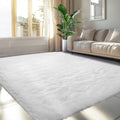 Fluffy Area Rug for Living Room 6x9 - Soft White Shag Rug
