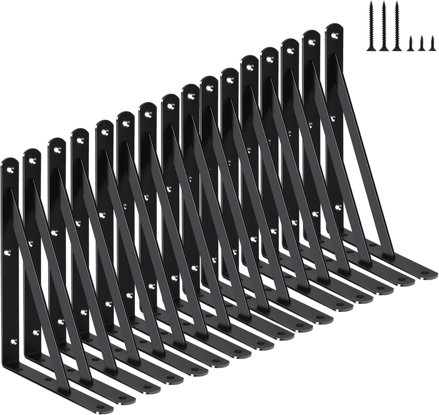 16 Pack Heavy Duty Shelf Brackets for Strong Support and Style