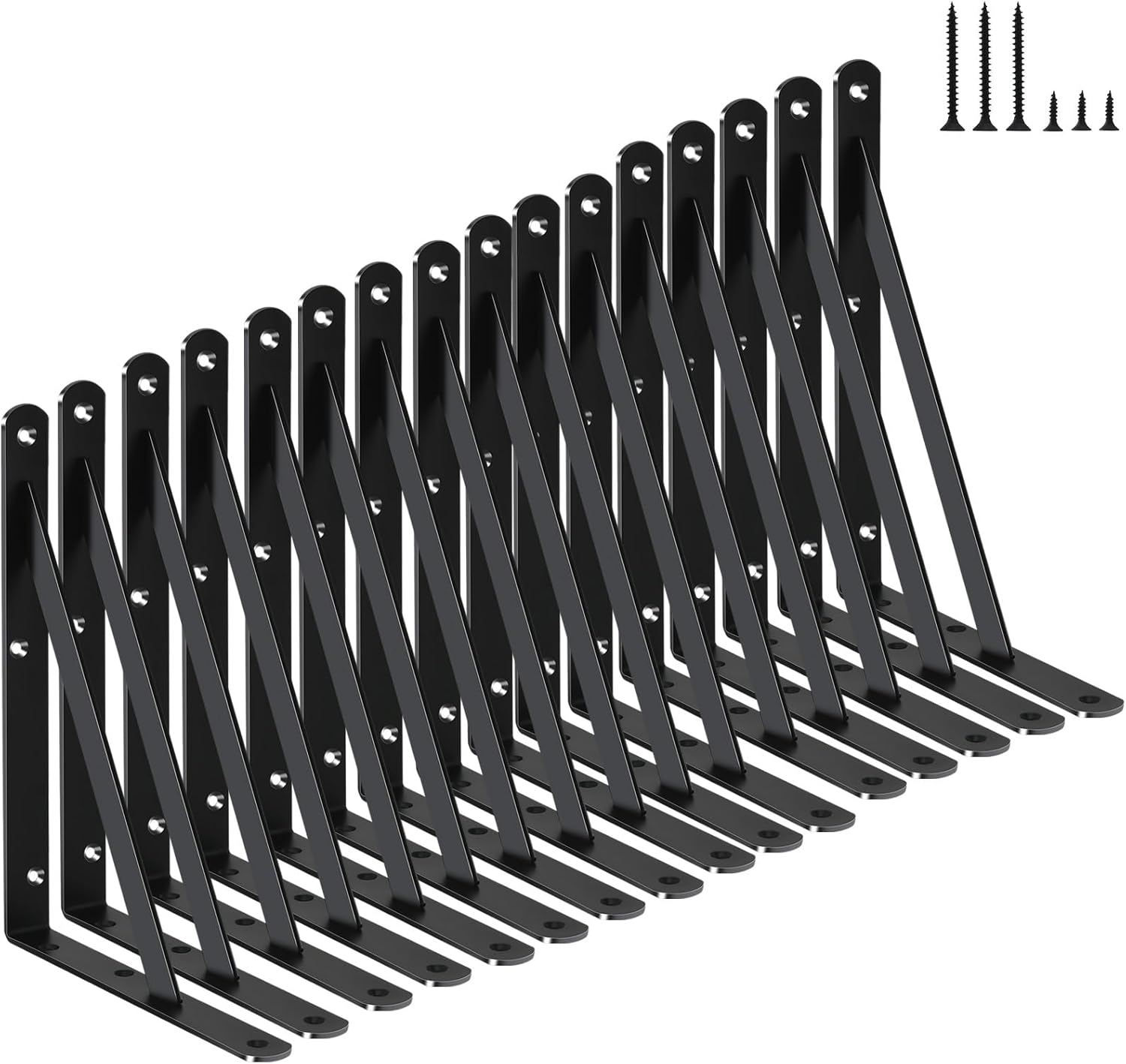 16 Pack Heavy Duty Shelf Brackets for Strong Support and Style