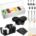 Mifoci Garnish Tray with Lid Bar Caddy for Perfect Cocktails