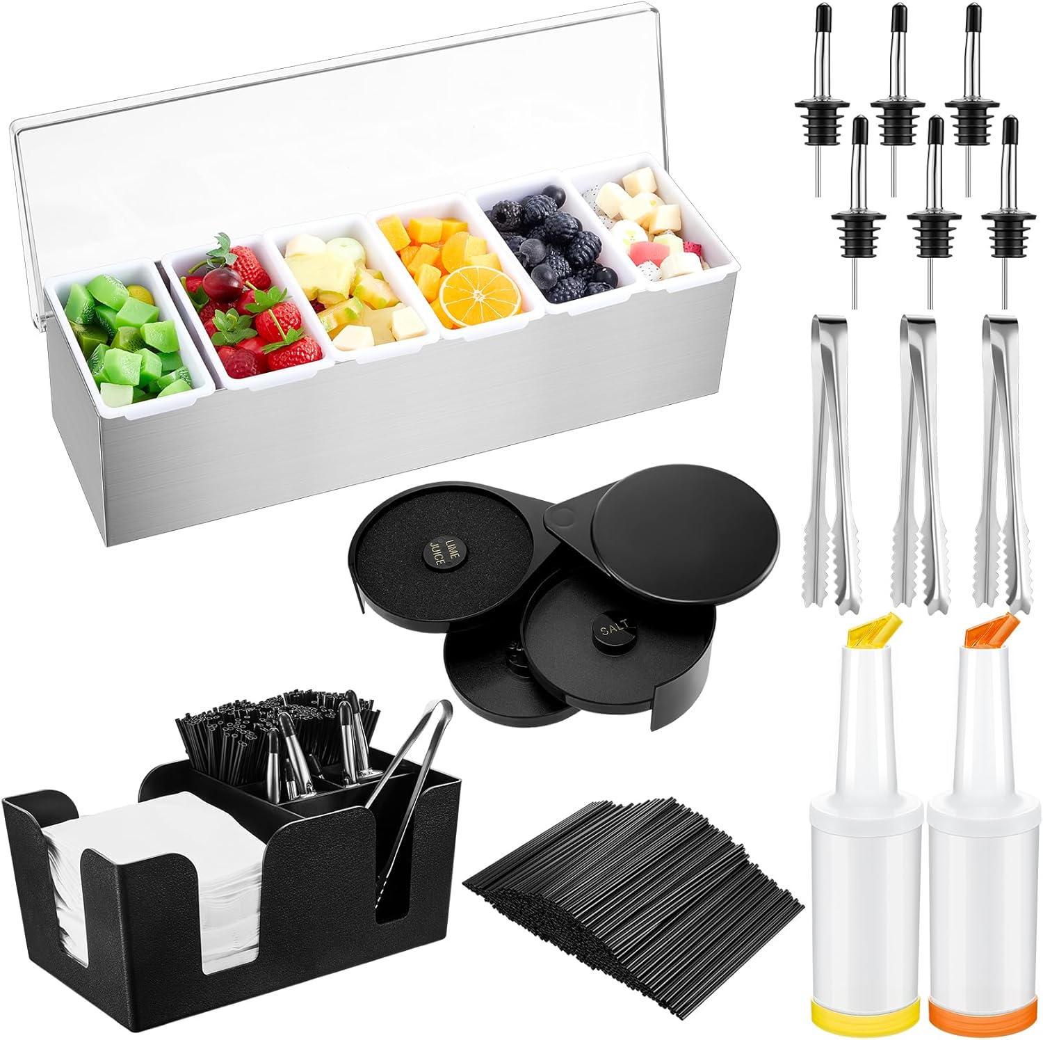 Mifoci Garnish Tray with Lid Bar Caddy for Perfect Cocktails