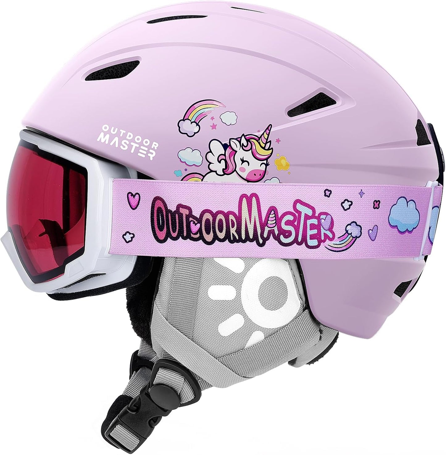 OutdoorMaster Anoa Kids Ski Helmet and Goggles Set for Safety