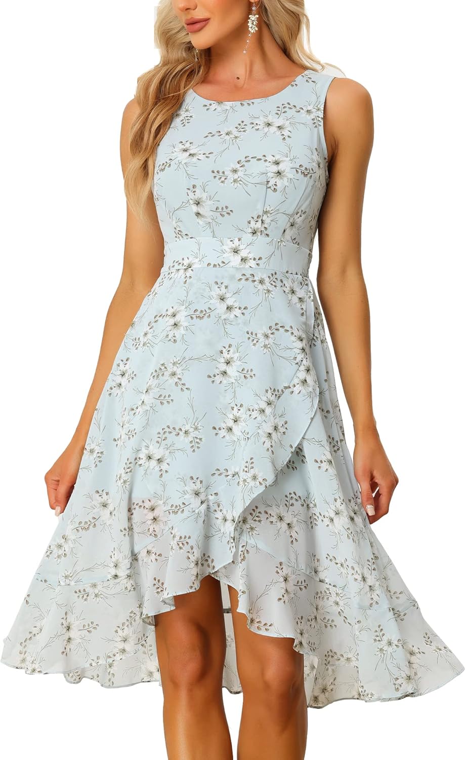 Allegra K Women's Summer Dresses 2025 Floral High Low Hem Style