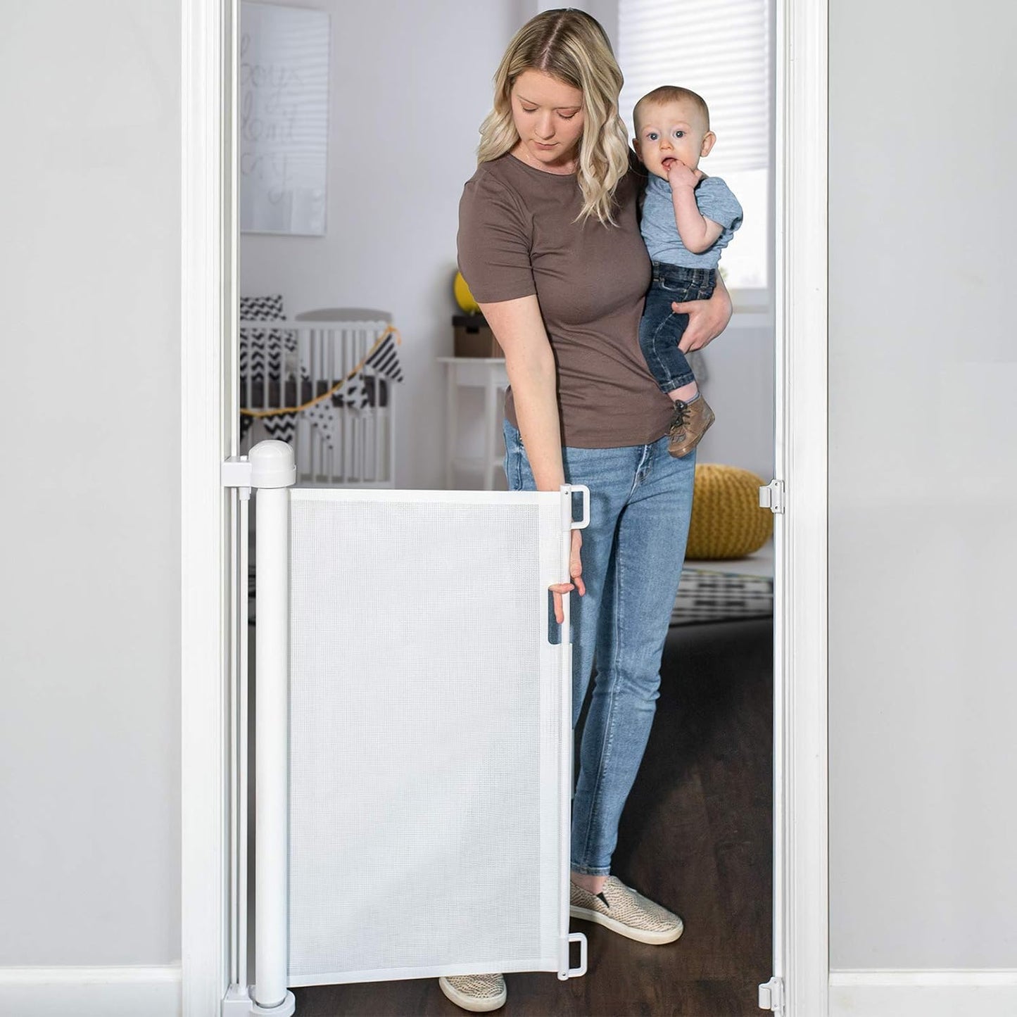 YOOFOR Retractable Baby Gate: Extra Wide Safety for Kids & Pets