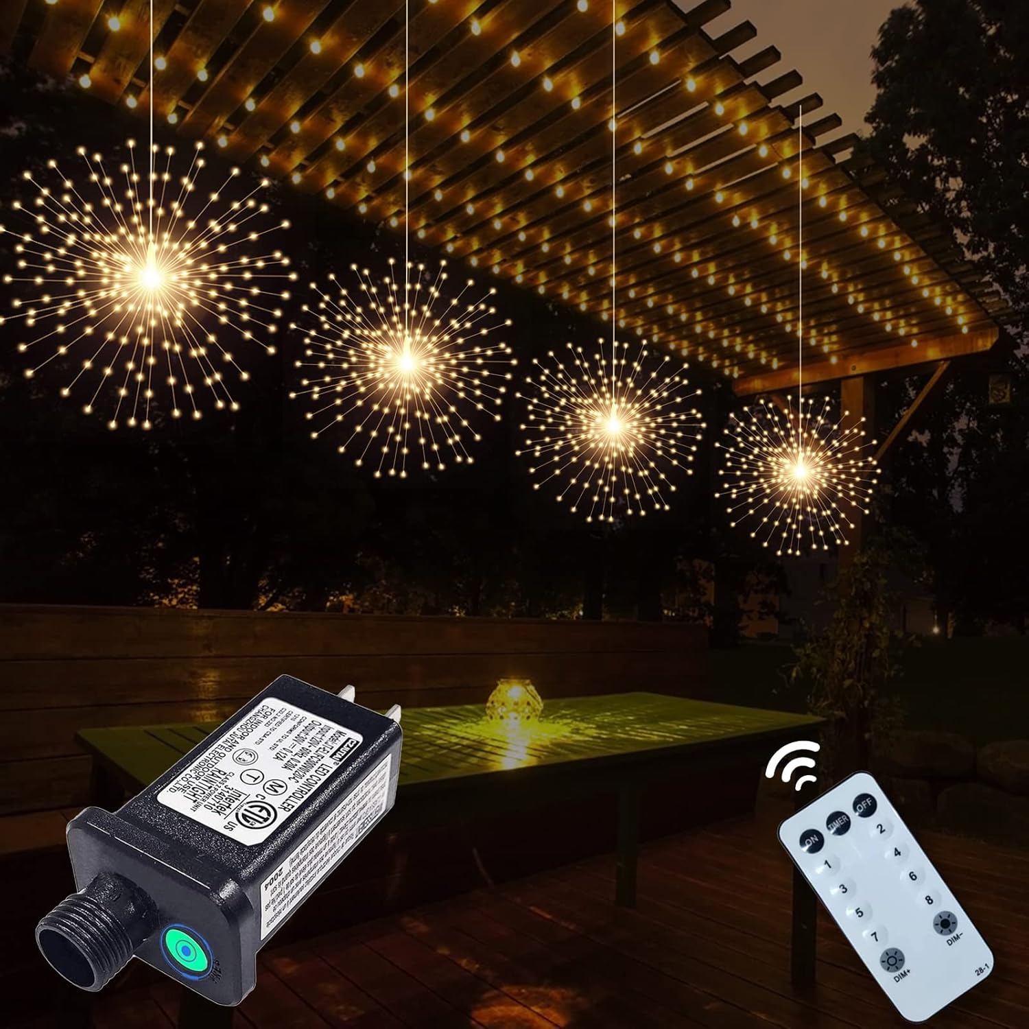 800 LED Plug-in Starburst Sphere Lights for Festive Decor