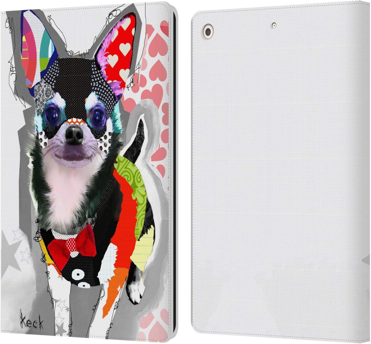 Michel Keck Chihuahua Dogs Leather Wallet Case for iPad 10.2