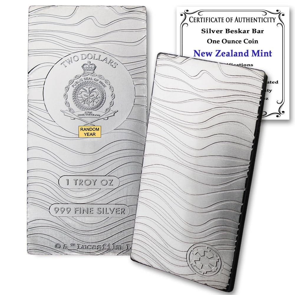 1 oz Niue Silver Mandalorian Beskar Bar Coin - Brilliant Uncirculated