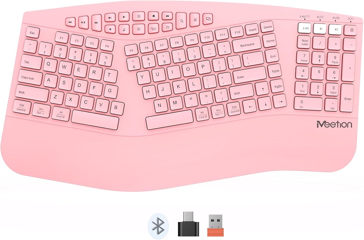 MEETION Ergonomic Wireless Keyboard for Natural Typing Comfort
