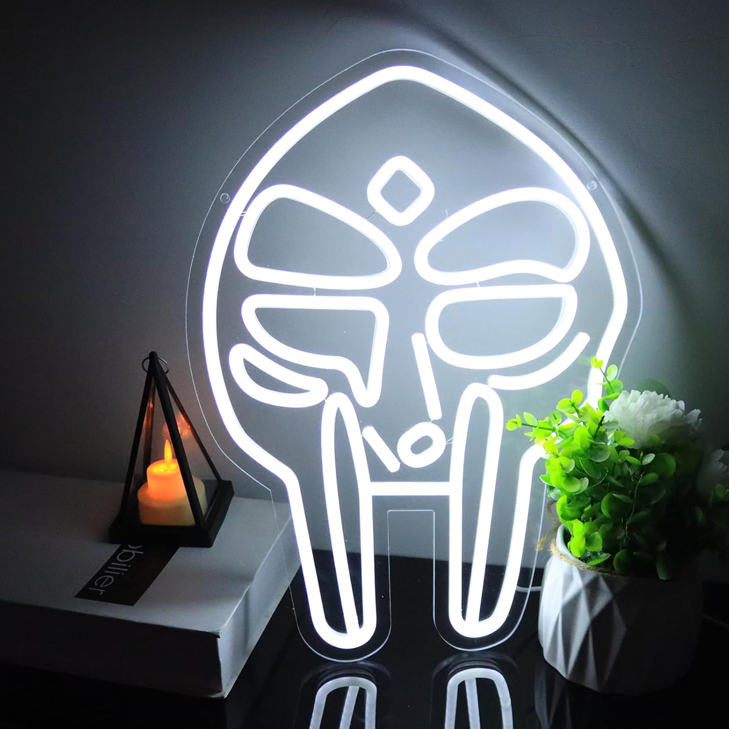 MF DOOM Mask Neon Sign for Wall Decor - Perfect for Hip Hop Fans