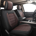 Car Seat Covers for Dodge Ram Front Seats Black-Brown - Waterproof PU