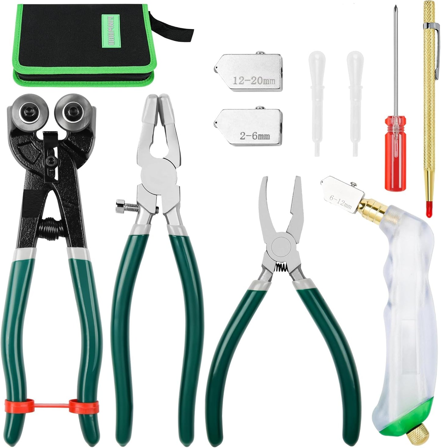 10Pcs Heavy Duty Glass Cutters Tools Kit for Stained Glass