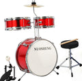 Kids Drum Set 3-Piece for Beginners - Adjustable Throne & Cymbal