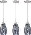 Mini Glass Pendant Light 4.72 in Handblown Black Gray Marble - 3-Pack